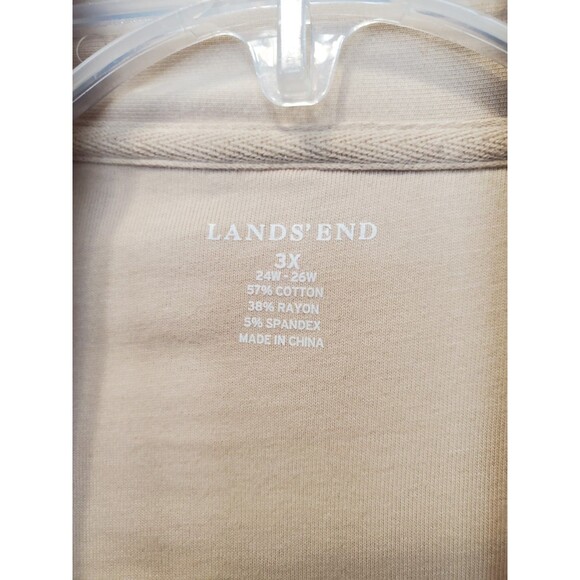 Lands' End Tan Open Front Knit Cardigan with Pockets Size 3X - Picture 3 of 7